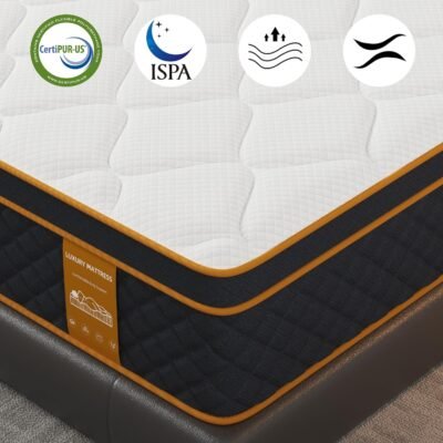 Queen Mattress, 12 Inch Memory Foam Hybrid Mattress in a Box, Medium Firm and Individually Pocket Springs - Pressure Relief, CertiPUR-US Certified, Motion Isolation