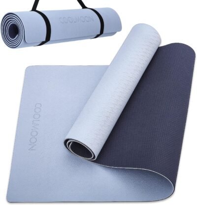 81chpv2CQLL._AC_SL1500_.jpg COOLMOON Yoga Mat Non Slip, Anti-Tear 1/4 Thick TPE Yoga Mats for Women and Men, 72"x24" Exercise & Fitness Mat with Carrying Strap, Workout Mats for Yoga, Pilates and Floor Exercise