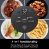 Ninja Crispi 4-in-1 Portable Glass Air Fryer Cooking System, 1500W, 4QT & 6-Cup TempWare Glass Containers with Storage Lids, Microwave, Freezer & Dishwasher Safe, Cyberspace Gray, FN101GY