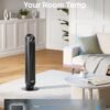 Dreo Tower Fan for Bedroom, 25ft/s Velocity Quiet Floor Fan, 90° Oscillating Fans for Indoors with 4 Speeds, 4 Modes, 8H Timer, Standing Fans, Bladeless Fan, Black, Nomad One (DR-HTF007)