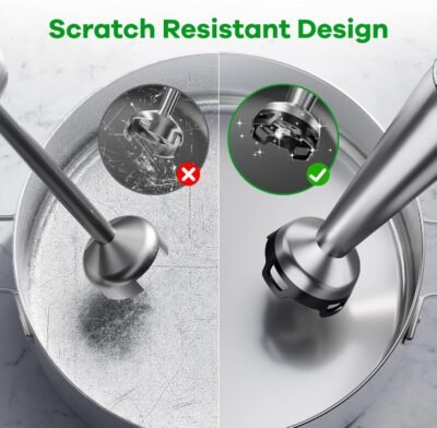 Immersion Blender Handheld Corded Hand Blenders Set 1100W, Trigger Variable Speed 5 in 1 Stick Emulsifier with Chopper, Whisk and Frother for Soup, Baby Food and Smoothies