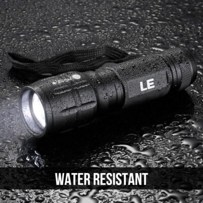 Lighting EVER LED Flashlights High Lumens, Small Flashlight, Waterproof, Adjustable Focus Flash Light for Outdoor, Emergency, AAA Batteries Included, Tactical & Camping Accessories