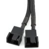 CRJ 15-Pin SATA to 2 PC Fan Power Adapter Cable - 12-inch (30cm), Black Sleeved - Power Up to Two 3-Pin & 4-Pin Computer Cooling Fans from an ATX 15-Pin SATA Power Connector (12V - Full Speed)