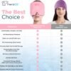 TheraICE Headache Relief Cap, Migraine Ice Pack Mask Products, Women Cooling Gel Hat, Face Cold Compress Head Wrap for Her Stress. Great Birthday Gift for Mom, Sister, Grandma, Girlfriend, & Teacher