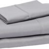 Amazon Basics Lightweight Super Soft Easy Care Comfortable Microfiber 3 Piece Bed Sheet Set With 14-inch Deep Pockets, Twin XL, Dark Gray, Solid