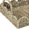 Household Essentials Handwoven Tray with Scalloped Edge and Handles, Natural