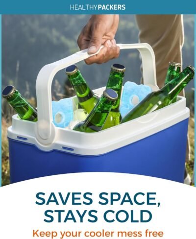 81kRizzLpDL._AC_SL1500_.jpg Healthy Packers Ice Packs for Lunch Boxes & Coolers - Freezer Packs - Original Cool Pack | Cooler Accessories for Beach, Camping & Fishing | Slim & Long-Lasting Reusable Ice Pack for Cooler