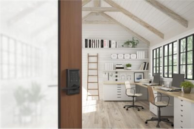 Schlage FE789WBCEN622LAT Encode Century WiFi Latitude Lever Smart Keyless Entry Touchscreen Door Lock, Matte Black