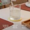 Graf Lantz - Bierfilzl Merino Wool Round Coasters Set of 4 - Heather White (4" Circles) - Absorbs 30% of Weight, German Wool - Heat Resistant, Sustainable, & Reusable - Home Decor & Coffee Table Decor