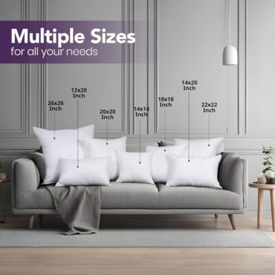 Utopia Bedding Throw Pillows Insert, Bed and Couch Pillows - Indoor Decorative Pillows (White, 18x18 Inch)
