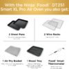 Ninja DT251 Foodi 10-in-1 Smart XL Air Fry Oven, Bake, Broil, Toast, Roast, Digital Toaster, Thermometer, True Surround Convection up to 450°F, includes 6 trays & Recipe Guide, Silver
