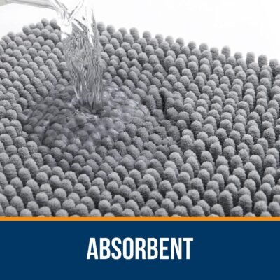 81p8cIhD22L._AC_SL1500_.jpg OLANLY 30-inch Round Bathroom Rugs, Extra Soft and Absorbent Chenille Bath Rugs, Quick Dry Machine Washable Bath Mats for Bathroom Floor, Tub and Shower, Home Decor Accessories, Grey