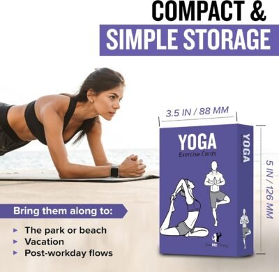 81pOBU5HIL._AC_SL1500_.jpg NewMe Fitness Yoga Pose Workout Cards, Instructional Fitness Deck for Women & Men, Beginner Fitness Guide to Training Exercises at Home or Gym