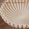 Large Decorative Bowl, Modern Handicraft Bowls for Home Decor, Decorative Fruit Bowl for Kitchen Counter, Ruffle Decor, Stylish Key Bowl for Entry Table, Artificial Stone Beige