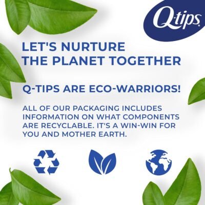 Q-tips Cotton Swabs For Hygiene and Beauty Care Original Cotton Swab Made With 100% Cotton 625 Count, WHITE