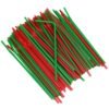 Chef Craft Select Plastic Flexible Christmas Straws, 8 inch 100 Piece Set, Green/Red