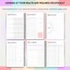 Wellness Journal - 90 Day Health, Fitness, Gratitude, Mindfullness, Wellbeing, Habit, Goals, Diet & Food Tracker - A5 (Pastel Rainbow)