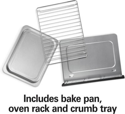 Hamilton Beach 2-in-1 Countertop Toaster Oven and Long Slot 2 Slice Toaster, 60 Minute Timer and Automatic Shut Off, Shade Selector, Stainless Steel (31156)