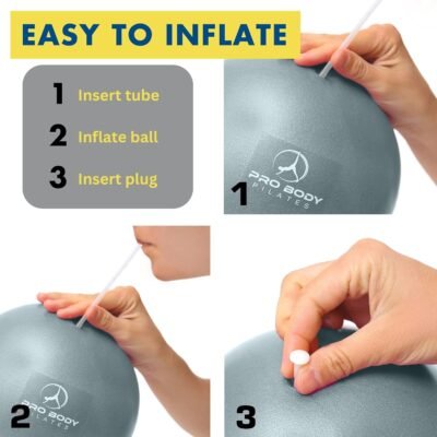ProBody Pilates Ball 9 Inch - Small Exercise Ball for Stability, Barre, Core, Ab Workouts, Yoga, & Physical Therapy