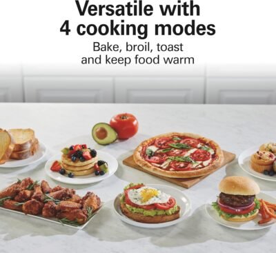 Hamilton Beach 2-in-1 Countertop Toaster Oven and Long Slot 2 Slice Toaster, 60 Minute Timer and Automatic Shut Off, Shade Selector, Stainless Steel (31156)