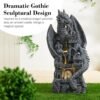 91CQKIiuteL._AC_SL1500_.jpg Glitzhome 4-Tiered Cascading Outdoor Water Fountain for Garden Patio Yard Mystical Gothic Dragon Water Fountains Outdoor with LED Lights & Pump, Large Floor Stand Fountain Dragon Waterfalls 36.5" H