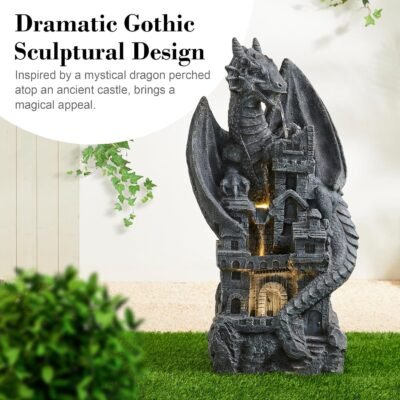 91CQKIiuteL._AC_SL1500_.jpg Glitzhome 4-Tiered Cascading Outdoor Water Fountain for Garden Patio Yard Mystical Gothic Dragon Water Fountains Outdoor with LED Lights & Pump, Large Floor Stand Fountain Dragon Waterfalls 36.5" H