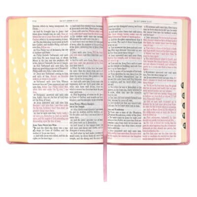91HhaMSg23L._SL1500_.jpg KJV Holy Bible, Giant Print Full-size Faux Leather Red Letter Edition - Thumb Index & Ribbon Marker, King James Version, Pink (KJV Full Size GP Editions)