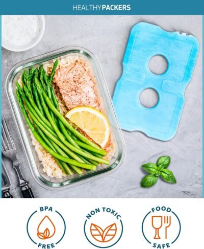 91PMXhAOqyL._AC_SL1500_.jpg Healthy Packers Ice Packs for Lunch Boxes & Coolers - Freezer Packs - Original Cool Pack | Cooler Accessories for Beach, Camping & Fishing | Slim & Long-Lasting Reusable Ice Pack for Cooler