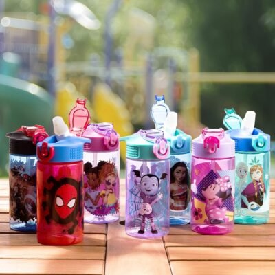 91QC0nr54pL._AC_SL1500_.jpg Zak Designs Marvel SpiderMan Kids Spout Cover and Built-in Carrying Loop Made of Plastic, Leak-Proof Water Bottle Design (BPA-Free), Red, 16oz