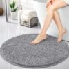 91cif62bMQL._AC_SL1500_.jpg OLANLY 30-inch Round Bathroom Rugs, Extra Soft and Absorbent Chenille Bath Rugs, Quick Dry Machine Washable Bath Mats for Bathroom Floor, Tub and Shower, Home Decor Accessories, Grey
