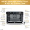 Ninja DT251 Foodi 10-in-1 Smart XL Air Fry Oven, Bake, Broil, Toast, Roast, Digital Toaster, Thermometer, True Surround Convection up to 450°F, includes 6 trays & Recipe Guide, Silver