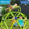 Eezy Peezy Monkey Bars Climbing Dome - Sturdy & Portable Jungle Gym for Kids, Backyard Playset for Toddlers, Active Outdoor Fun for Kids Ages 3 to 8 Years Old, Lightweight & Easy Assembly, Green/Blue