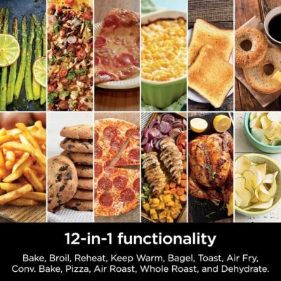 Ninja DCT451 12-in-1 Smart Double Oven with FlexDoor, Thermometer, FlavorSeal, Smart Finish, Rapid Top Convection and Air Fry Bottom , Stainless Steel