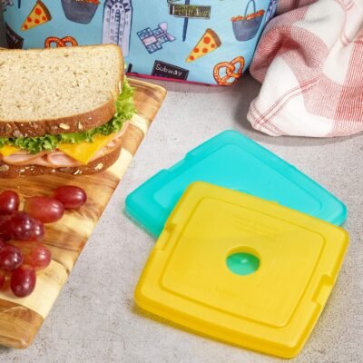 Cool Coolers By Fit & Fresh 4 Pack Slim Ice Packs, Quick Freeze Space Saving Reusable Ice Packs for Lunch Boxes or Coolers, Multi Colored, Single Pack